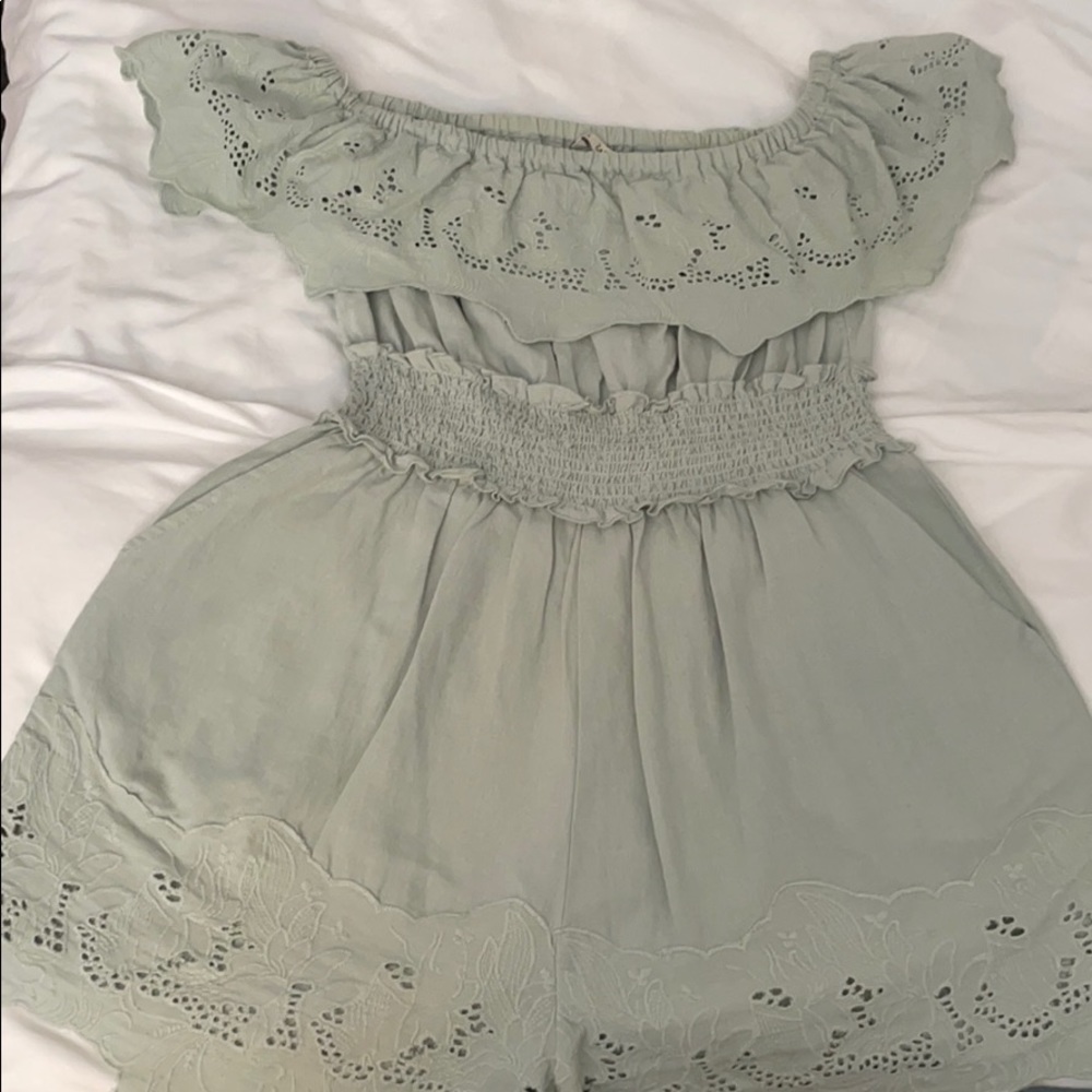 Short Mint green romper - Zara